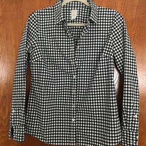 Button-down Ladies Shirt - Black & White